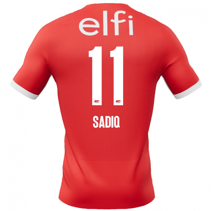 Niño Fútbol Camiseta Ibrahim Sadiq #11 Rojo Blanco 1ª Equipación 2024/25 México