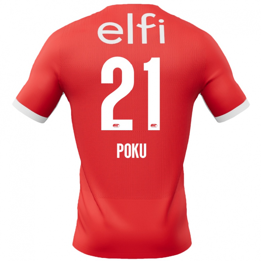 Niño Fútbol Camiseta Ernest Poku #21 Rojo Blanco 1ª Equipación 2024/25 México