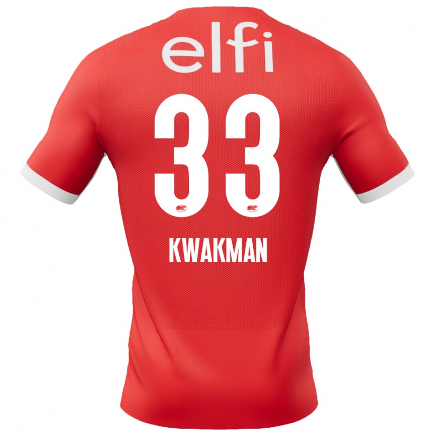 Niño Fútbol Camiseta Dave Kwakman #33 Rojo Blanco 1ª Equipación 2024/25 México