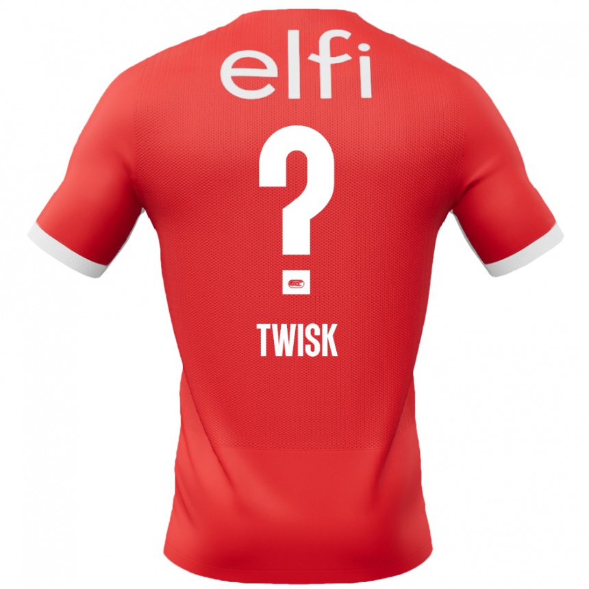 Niño Fútbol Camiseta Nick Twisk #0 Rojo Blanco 1ª Equipación 2024/25 México