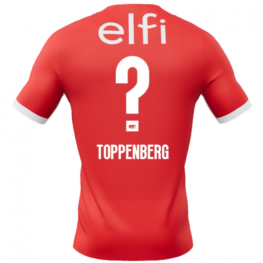 Niño Fútbol Camiseta Kevin Toppenberg #0 Rojo Blanco 1ª Equipación 2024/25 México