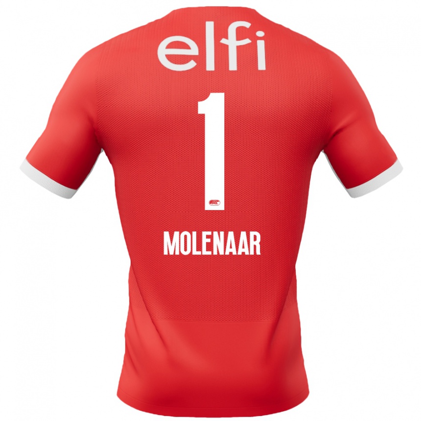 Niño Fútbol Camiseta Finn Molenaar #1 Rojo Blanco 1ª Equipación 2024/25 México