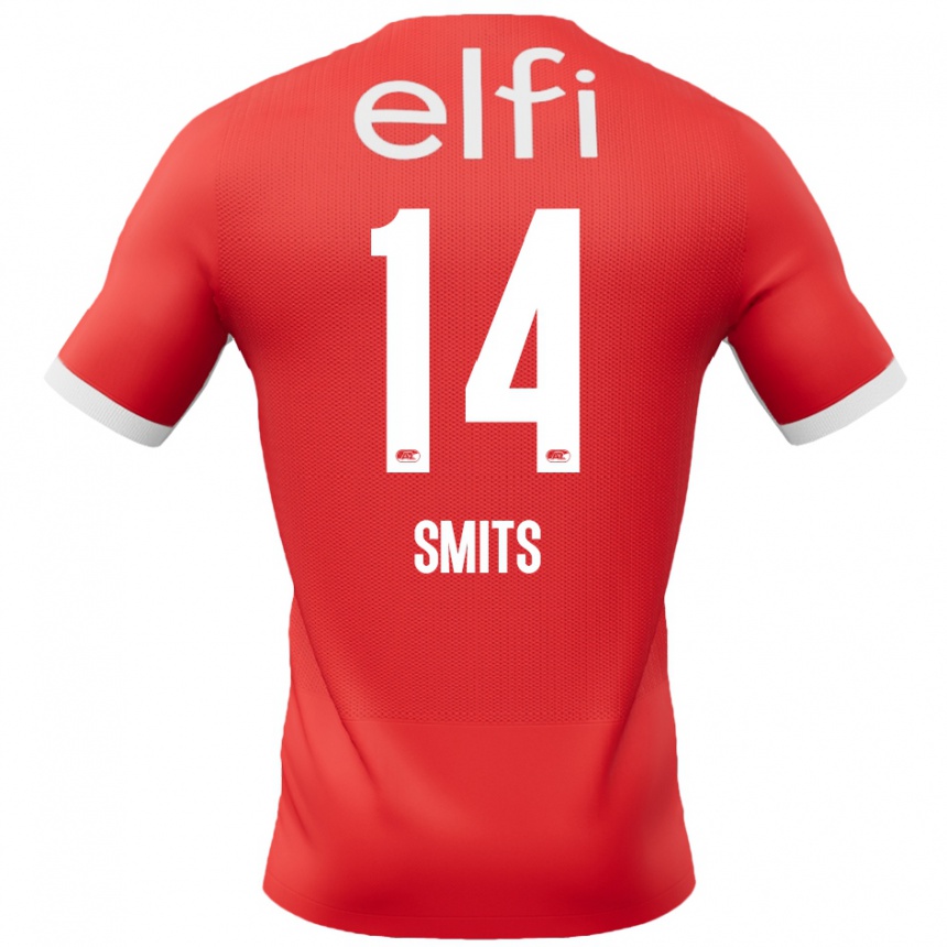 Niño Fútbol Camiseta Anthony Smits #14 Rojo Blanco 1ª Equipación 2024/25 México