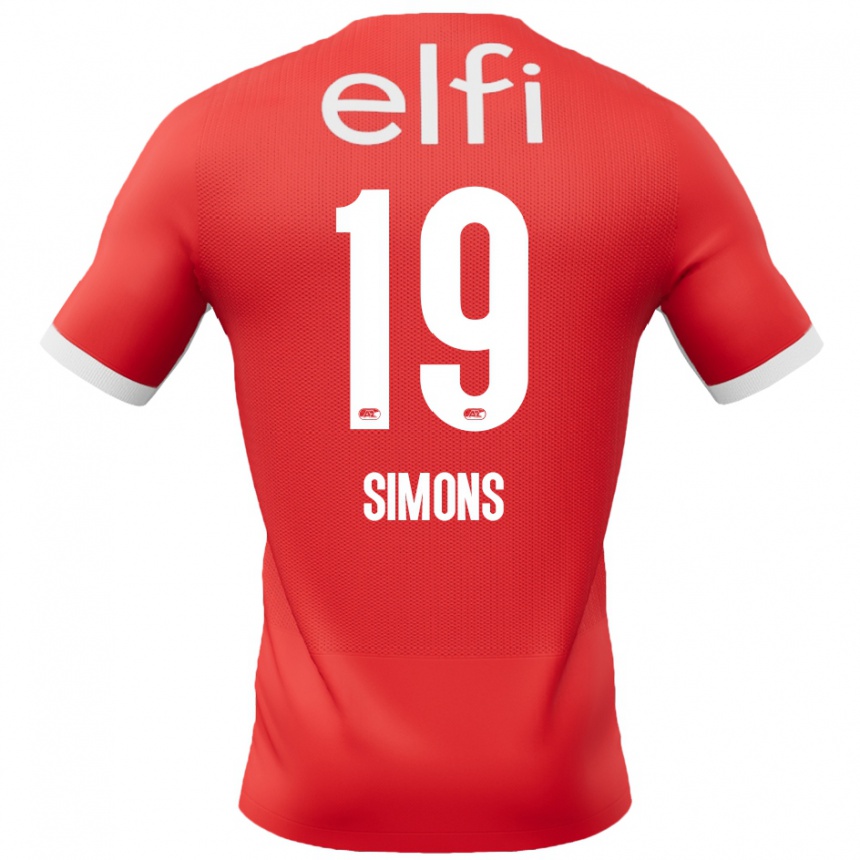 Niño Fútbol Camiseta Saviola Simons #19 Rojo Blanco 1ª Equipación 2024/25 México