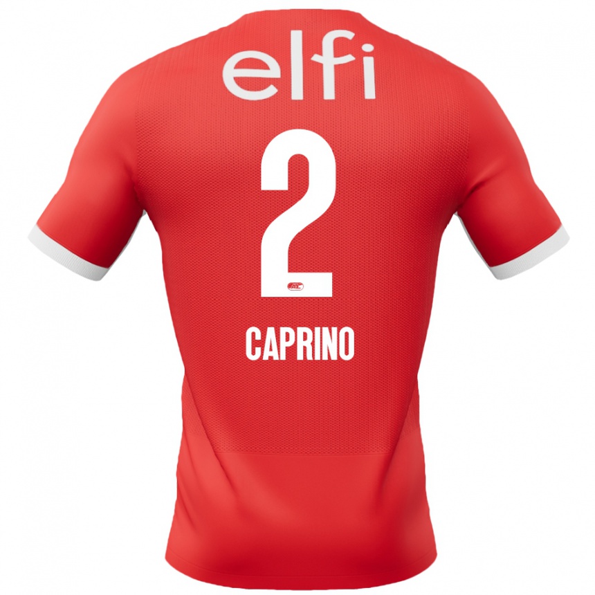 Niño Fútbol Camiseta Ginia Caprino #2 Rojo Blanco 1ª Equipación 2024/25 México