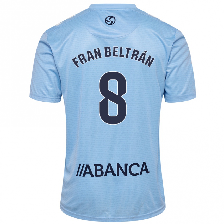 Niño Fútbol Camiseta Fran Beltrán #8 Azul Cielo 1ª Equipación 2024/25 México