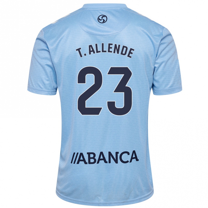 Niño Fútbol Camiseta Tadeo Allende #23 Azul Cielo 1ª Equipación 2024/25 México