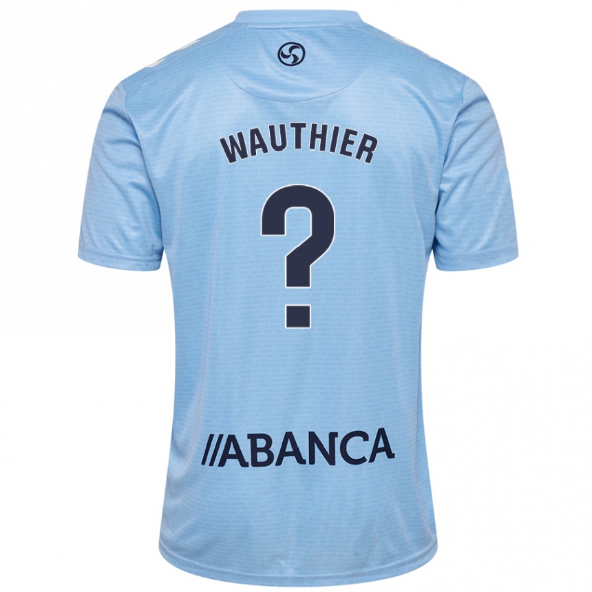 Niño Fútbol Camiseta Hugo Wauthier #0 Azul Cielo 1ª Equipación 2024/25 México