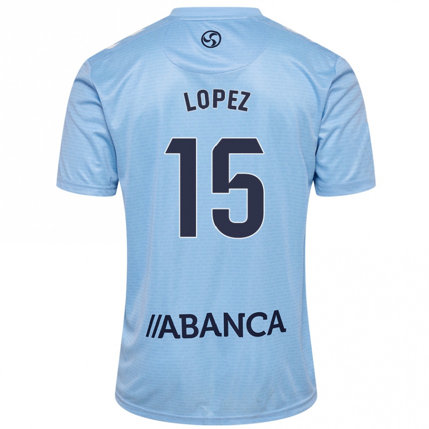 Niño Fútbol Camiseta Fer López #15 Azul Cielo 1ª Equipación 2024/25 México