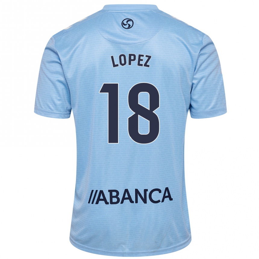 Niño Fútbol Camiseta Joel López #18 Azul Cielo 1ª Equipación 2024/25 México