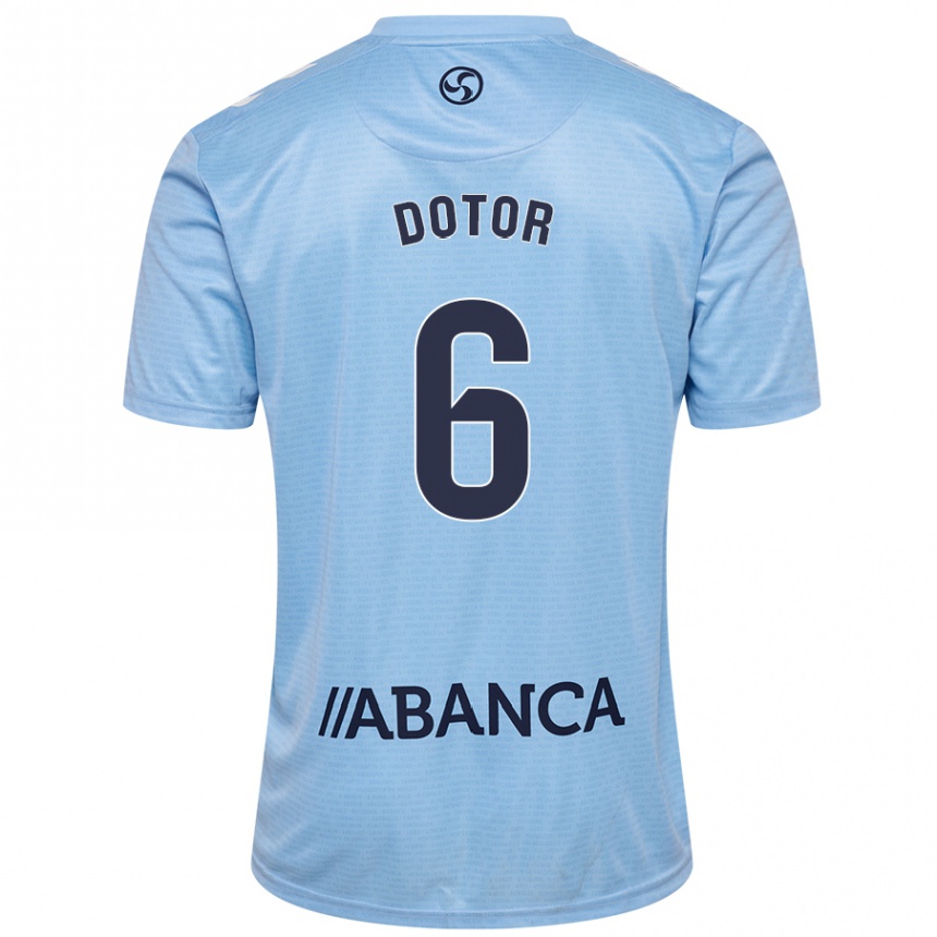 Niño Fútbol Camiseta Carlos Dotor #6 Azul Cielo 1ª Equipación 2024/25 México