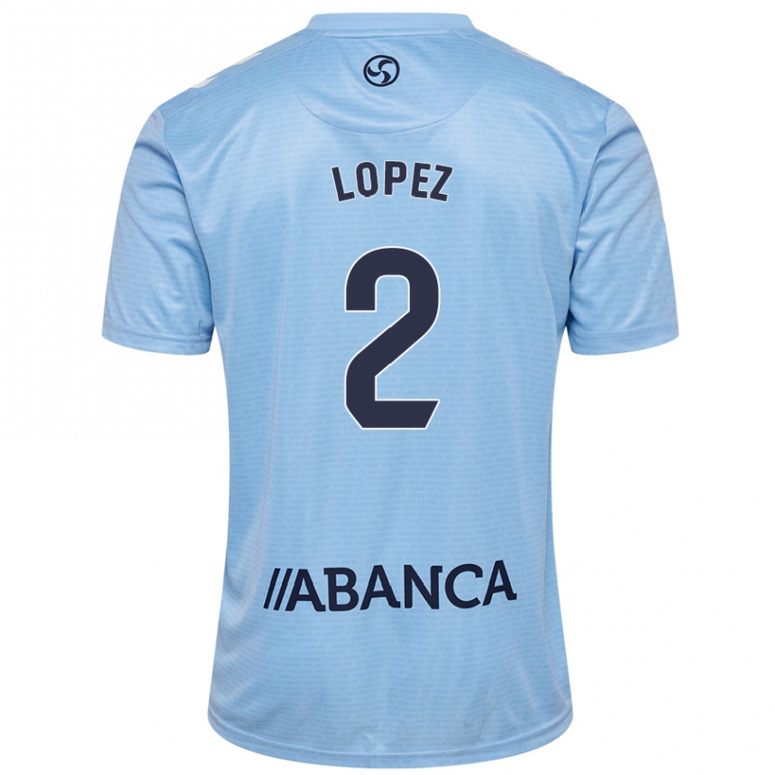 Niño Fútbol Camiseta Iván López #2 Azul Cielo 1ª Equipación 2024/25 México