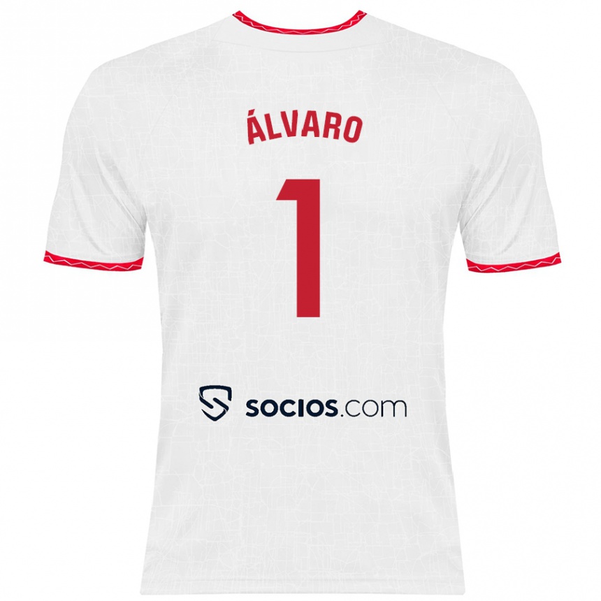 Niño Fútbol Camiseta Álvaro Fernández #1 Blanco Rojo 1ª Equipación 2024/25 México