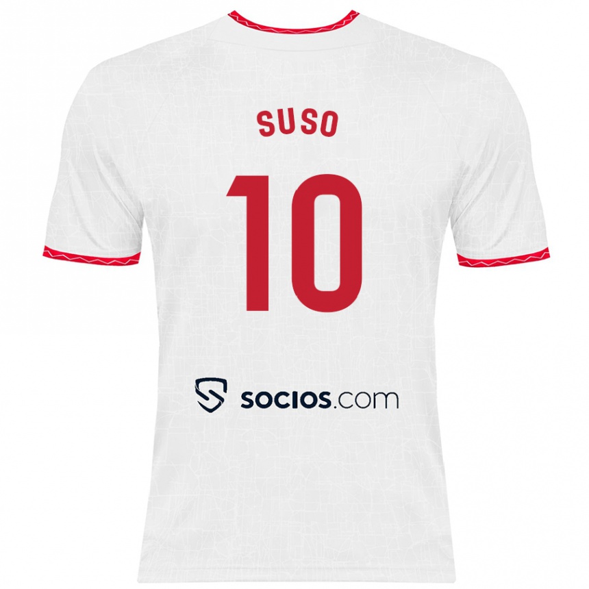 Niño Fútbol Camiseta Suso #10 Blanco Rojo 1ª Equipación 2024/25 México