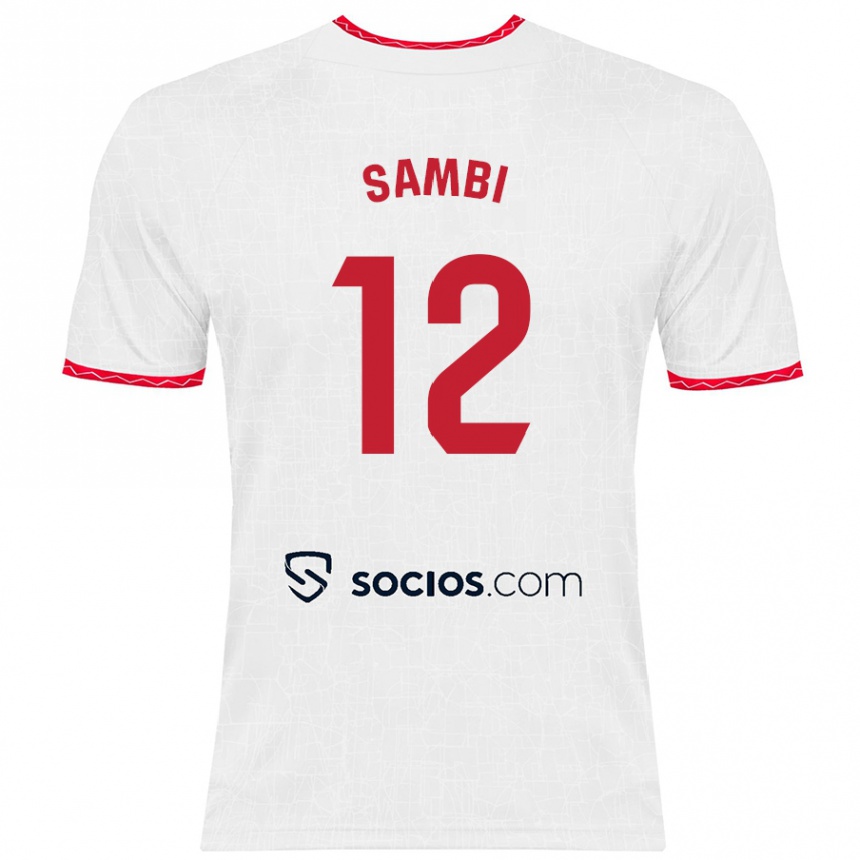 Niño Fútbol Camiseta Albert Sambi Lokonga #12 Blanco Rojo 1ª Equipación 2024/25 México