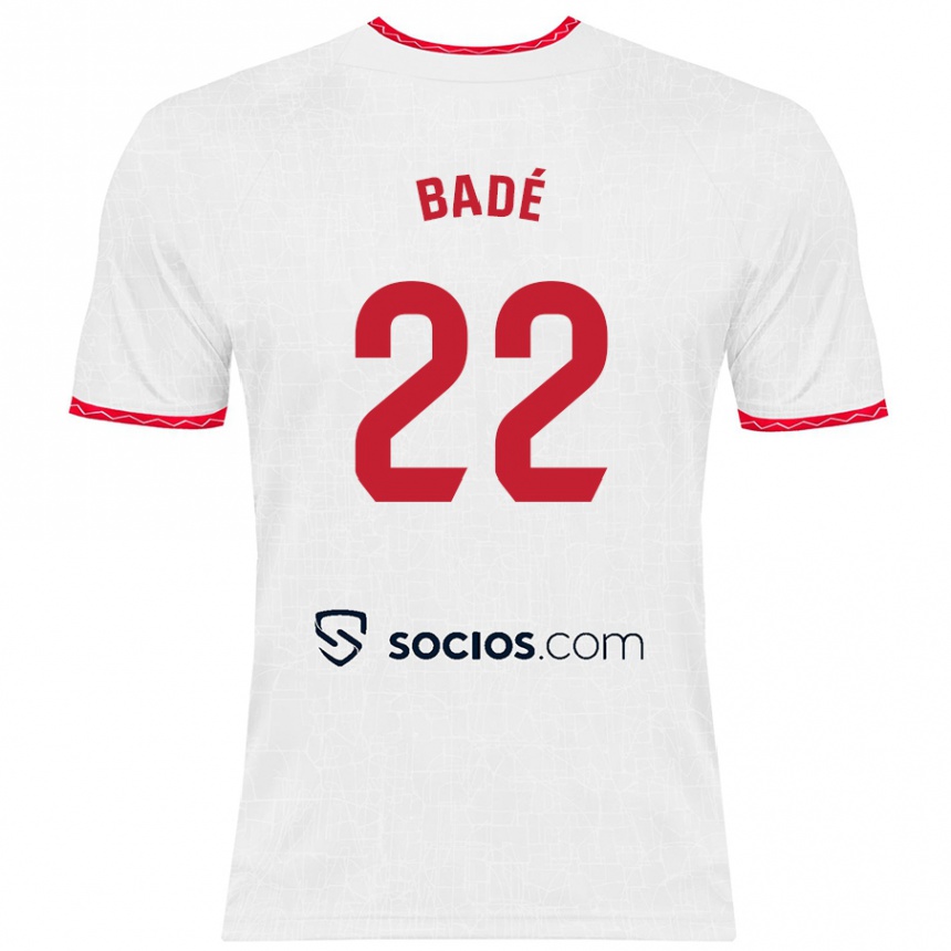 Niño Fútbol Camiseta Loïc Badé #22 Blanco Rojo 1ª Equipación 2024/25 México