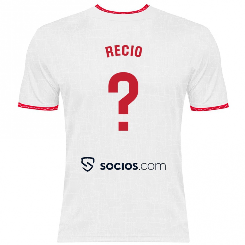 Niño Fútbol Camiseta Sergio Recio #0 Blanco Rojo 1ª Equipación 2024/25 México