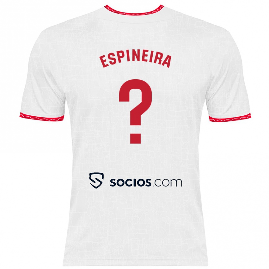 Niño Fútbol Camiseta Alberto Espiñeira #0 Blanco Rojo 1ª Equipación 2024/25 México