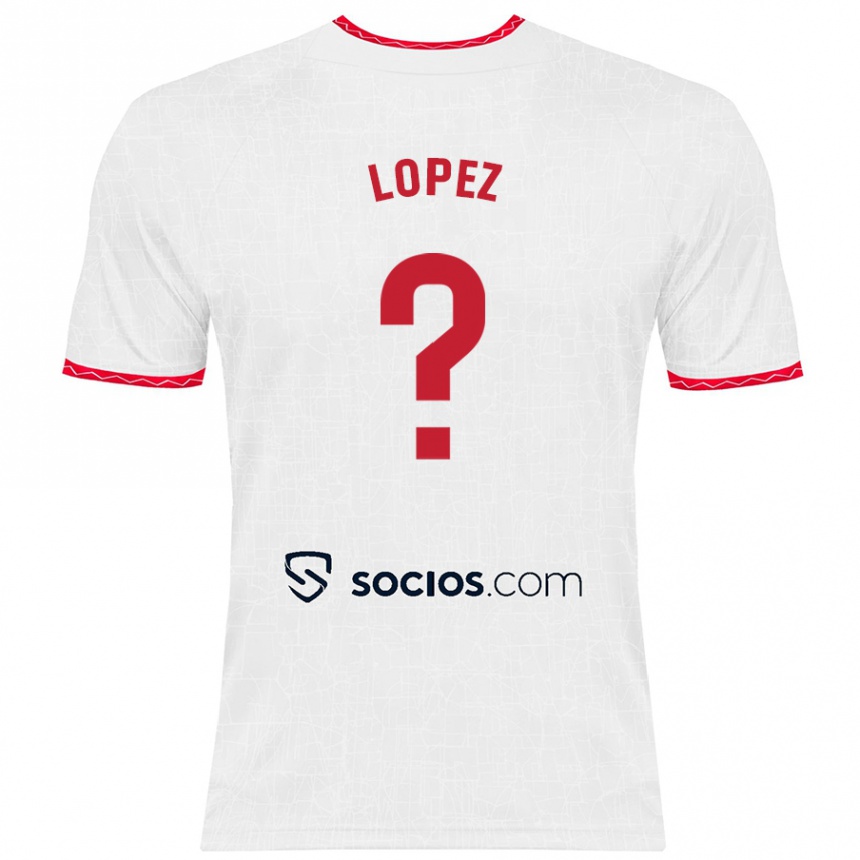 Niño Fútbol Camiseta David López #0 Blanco Rojo 1ª Equipación 2024/25 México