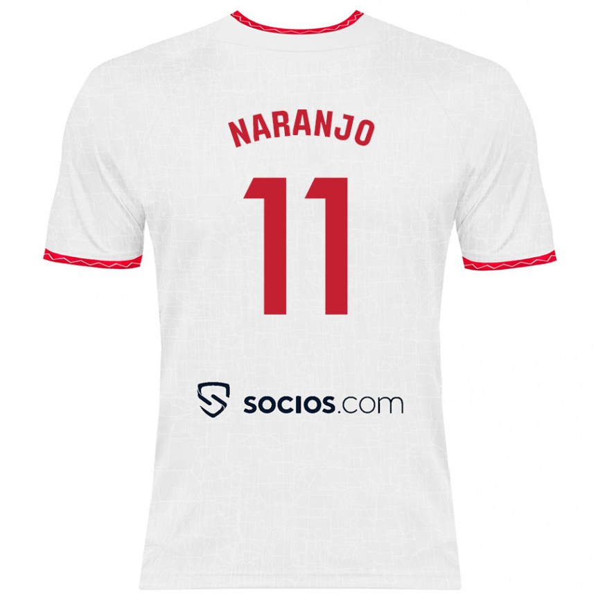 Niño Fútbol Camiseta Mario Naranjo #11 Blanco Rojo 1ª Equipación 2024/25 México