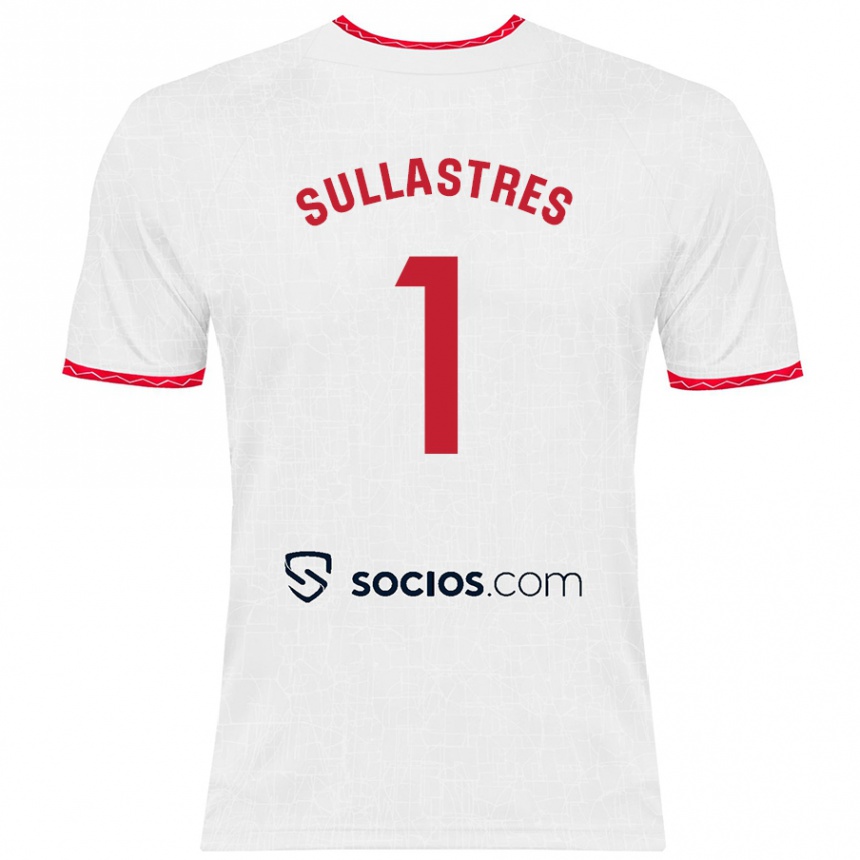 Niño Fútbol Camiseta Esther Sullastres Ayuso #1 Blanco Rojo 1ª Equipación 2024/25 México