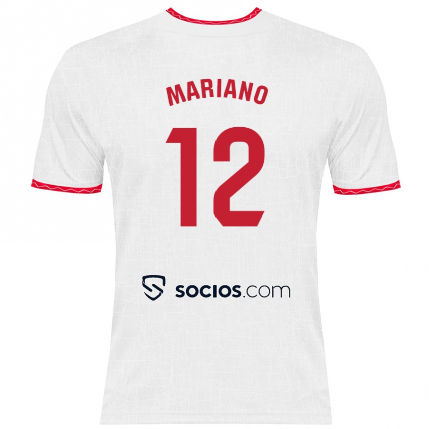 Niño Fútbol Camiseta Mariano Diaz #12 Blanco Rojo 1ª Equipación 2024/25 México