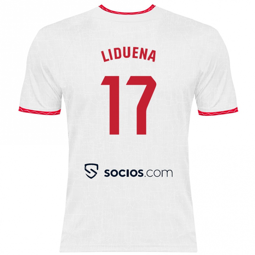 Niño Fútbol Camiseta Daniel Lidueña #17 Blanco Rojo 1ª Equipación 2024/25 México