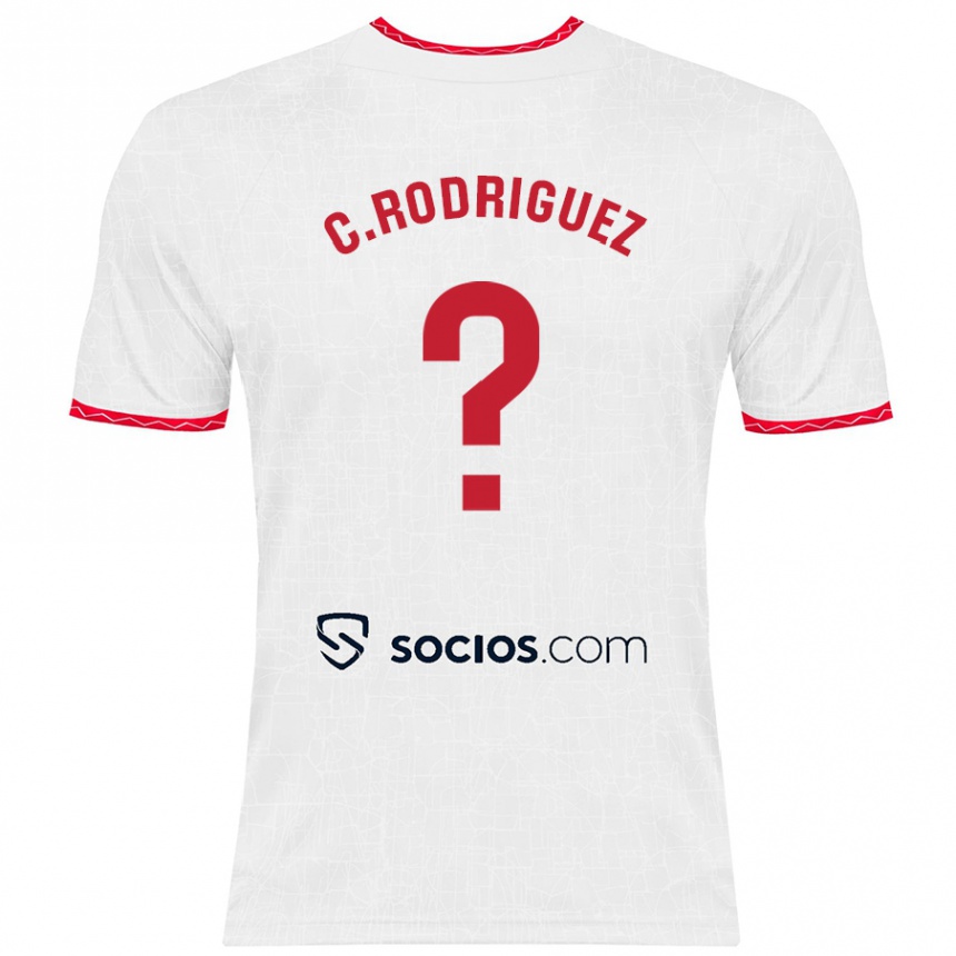 Niño Fútbol Camiseta Carlos Rodríguez #0 Blanco Rojo 1ª Equipación 2024/25 México