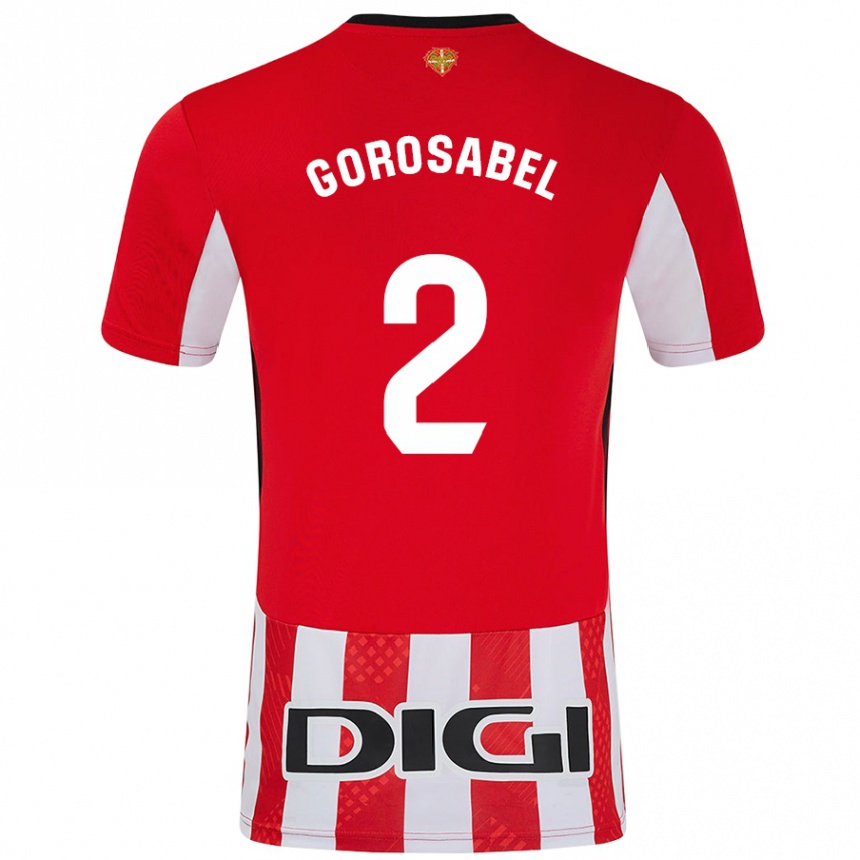 Niño Fútbol Camiseta Andoni Gorosabel #2 Rojo Blanco 1ª Equipación 2024/25 México