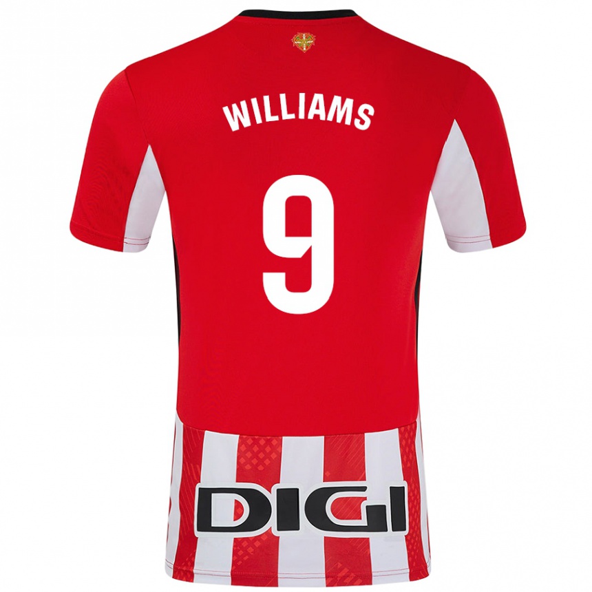 Niño Fútbol Camiseta Iñaki Williams #9 Rojo Blanco 1ª Equipación 2024/25 México