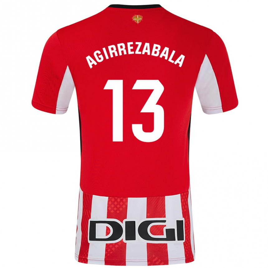 Niño Fútbol Camiseta Julen Agirrezabala #13 Rojo Blanco 1ª Equipación 2024/25 México