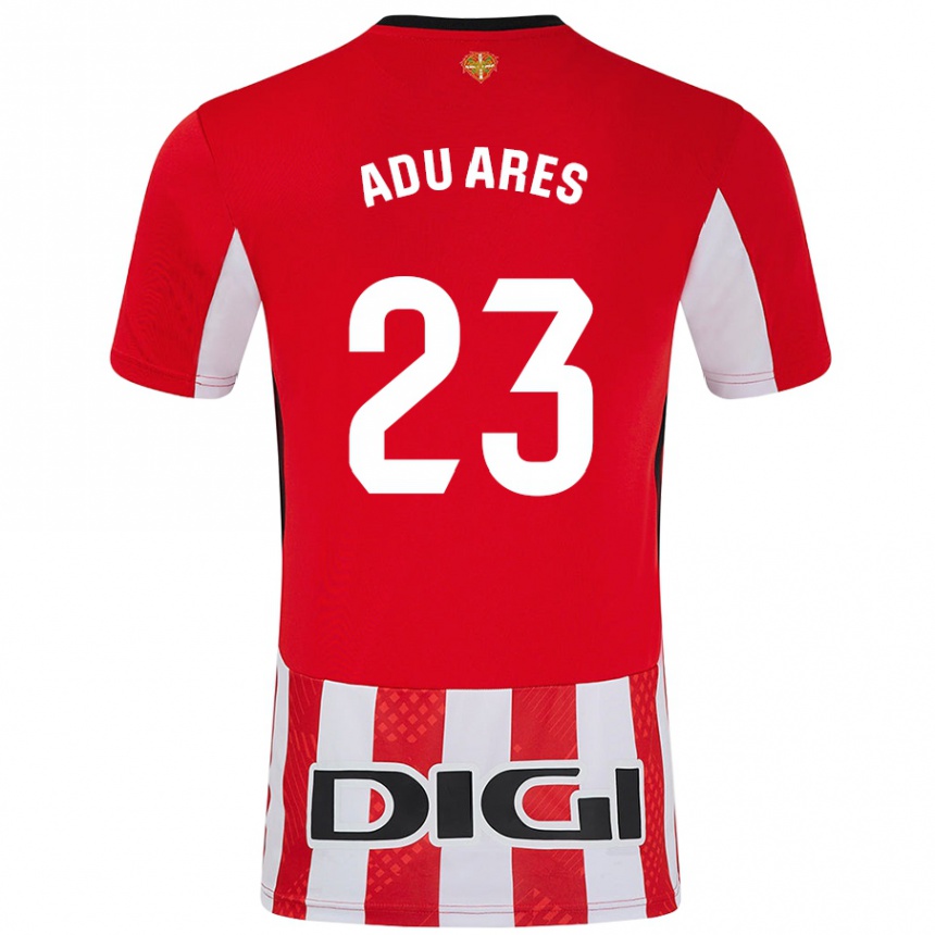 Niño Fútbol Camiseta Adu Ares #23 Rojo Blanco 1ª Equipación 2024/25 México