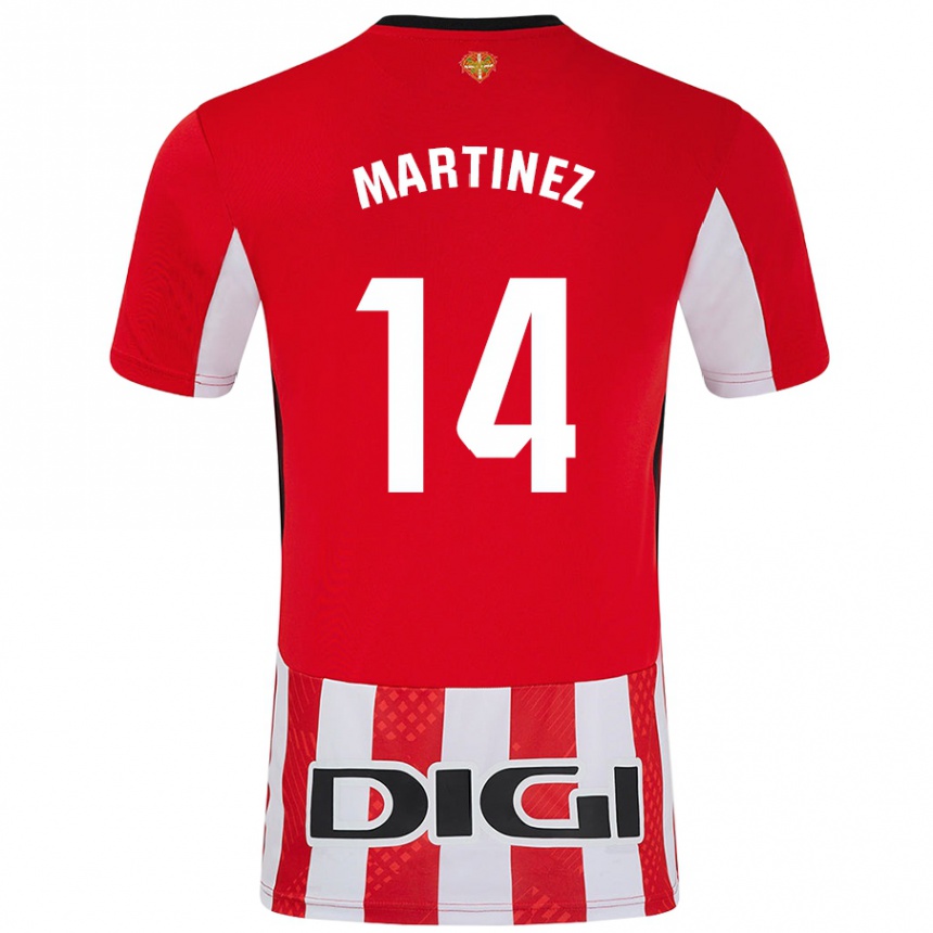 Niño Fútbol Camiseta Pablo Martínez #14 Rojo Blanco 1ª Equipación 2024/25 México