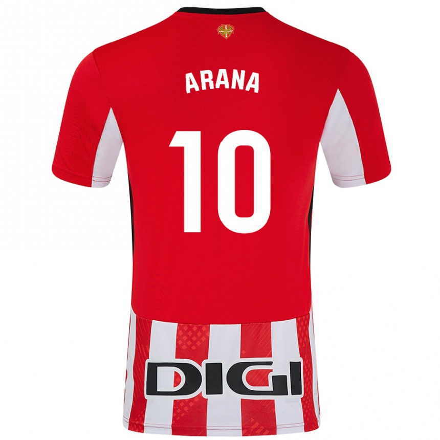 Niño Fútbol Camiseta Paula Arana Montes #10 Rojo Blanco 1ª Equipación 2024/25 México