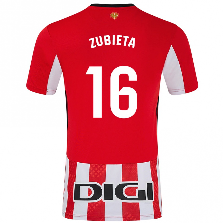 Niño Fútbol Camiseta Maite Zubieta Arambarri #16 Rojo Blanco 1ª Equipación 2024/25 México