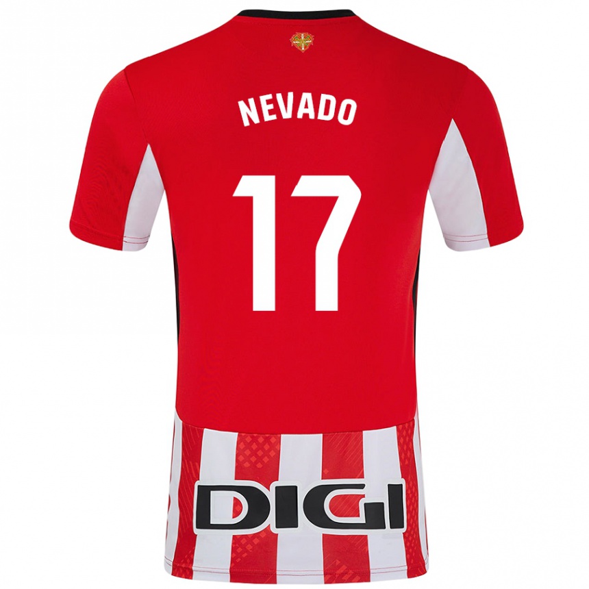 Niño Fútbol Camiseta Nerea Nevado Gómez #17 Rojo Blanco 1ª Equipación 2024/25 México