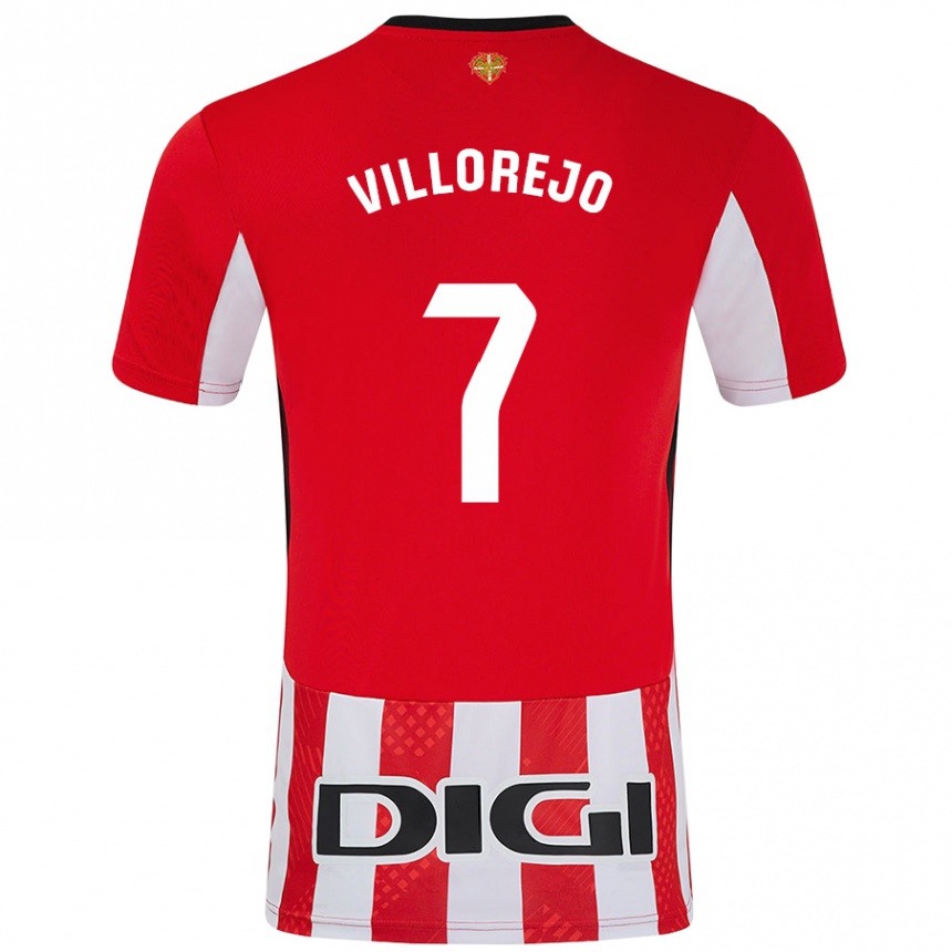 Niño Fútbol Camiseta Ardaitz Villorejo #7 Rojo Blanco 1ª Equipación 2024/25 México