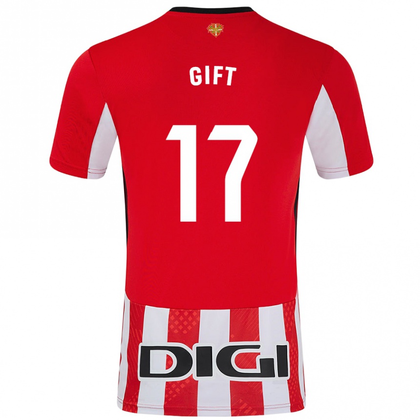 Niño Fútbol Camiseta Elijah Gift #17 Rojo Blanco 1ª Equipación 2024/25 México