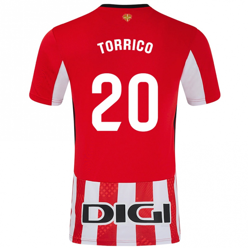 Niño Fútbol Camiseta Aitor Torrico #20 Rojo Blanco 1ª Equipación 2024/25 México