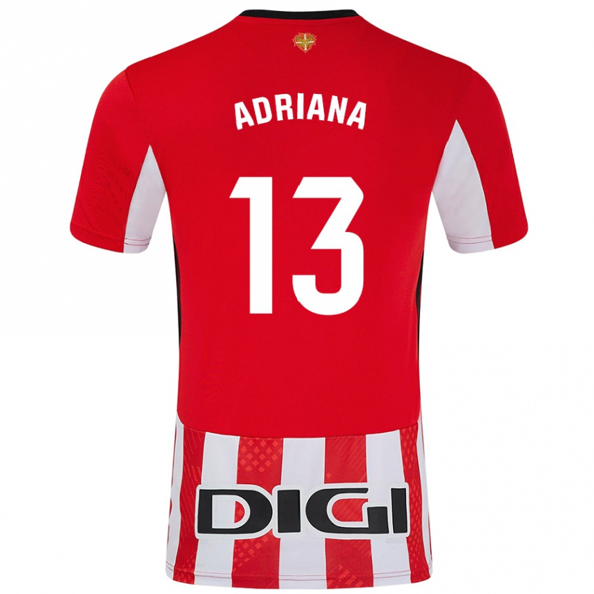 Niño Fútbol Camiseta Adriana Nanclares Romero #13 Rojo Blanco 1ª Equipación 2024/25 México