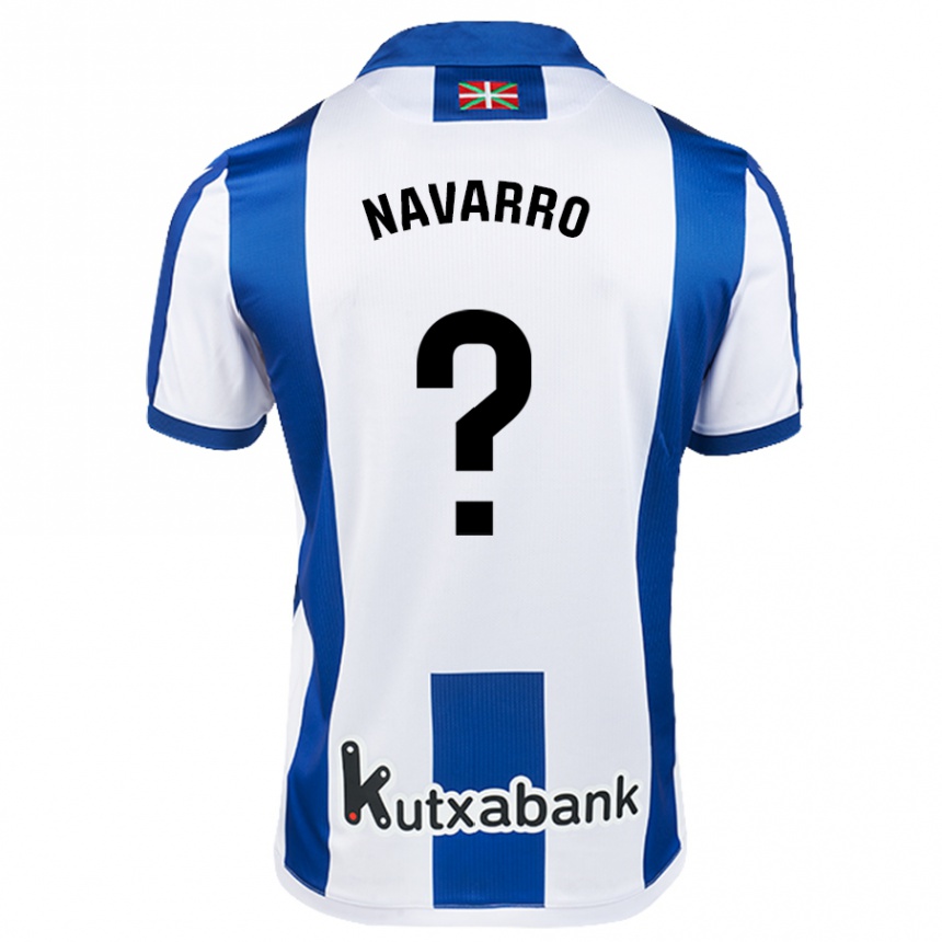 Niño Fútbol Camiseta Robert Navarro #0 Blanco Azul 1ª Equipación 2024/25 México