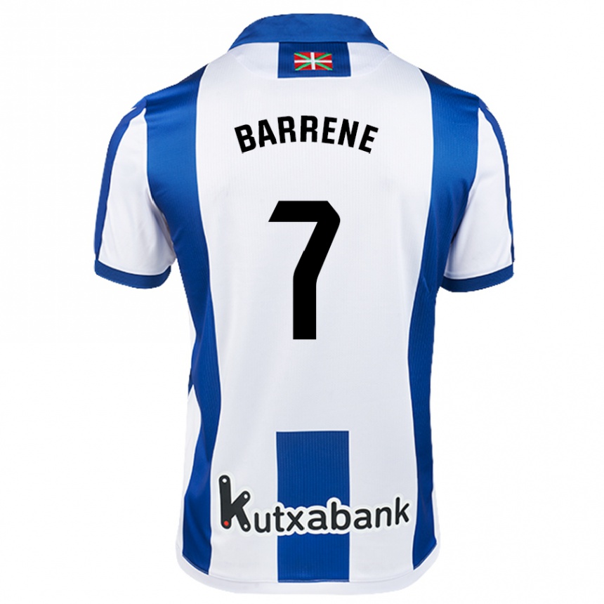 Niño Fútbol Camiseta Ander Barrene #7 Blanco Azul 1ª Equipación 2024/25 México