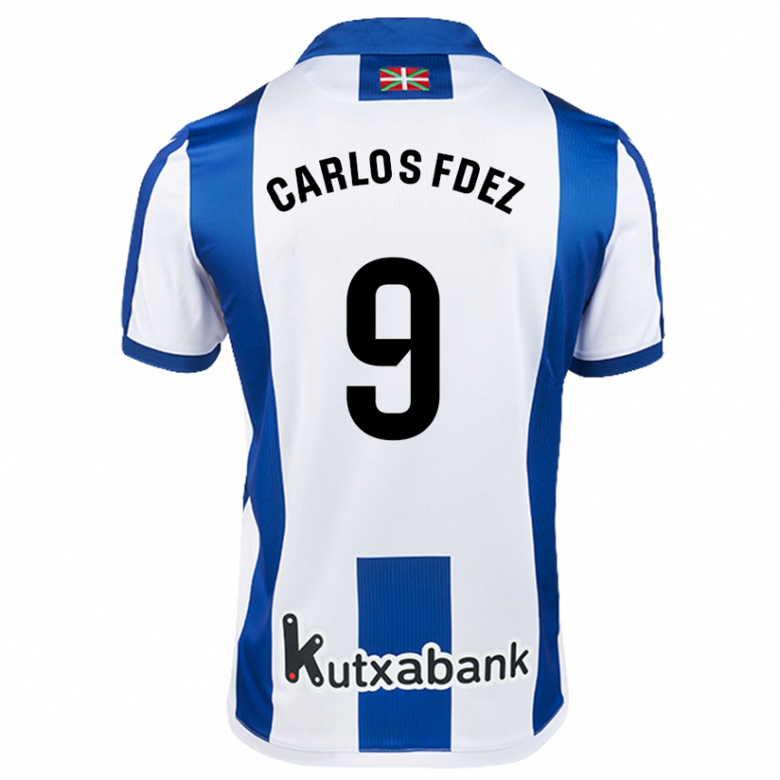 Niño Fútbol Camiseta Carlos Fernández #9 Blanco Azul 1ª Equipación 2024/25 México