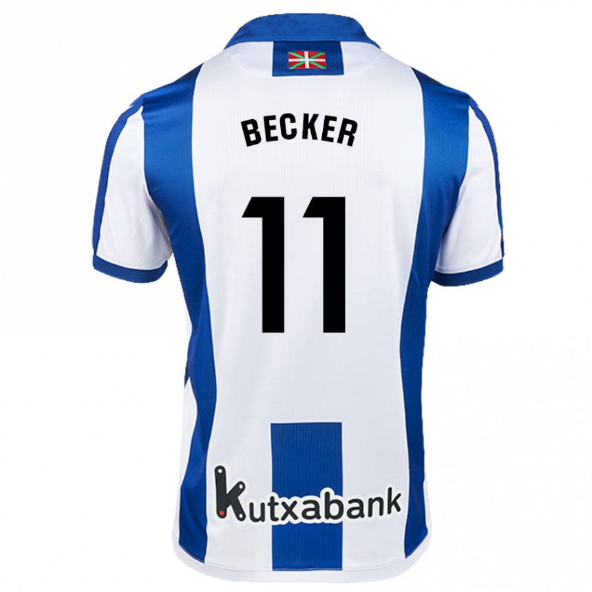 Niño Fútbol Camiseta Sheraldo Becker #11 Blanco Azul 1ª Equipación 2024/25 México