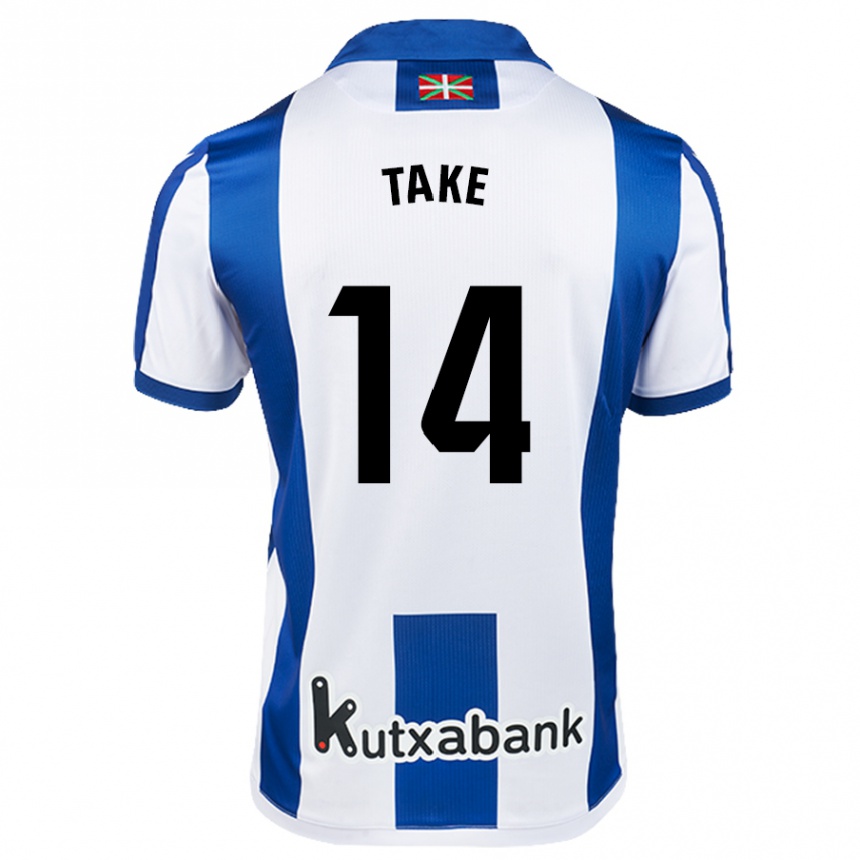 Niño Fútbol Camiseta Takefusa Kubo #14 Blanco Azul 1ª Equipación 2024/25 México