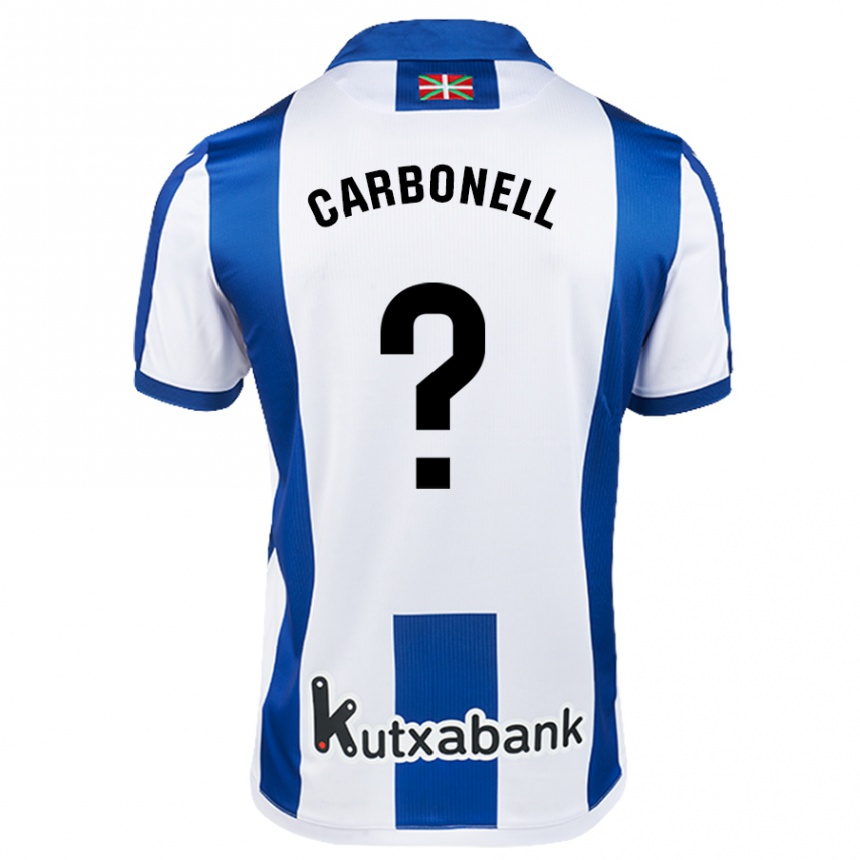 Niño Fútbol Camiseta Tomy Carbonell #0 Blanco Azul 1ª Equipación 2024/25 México