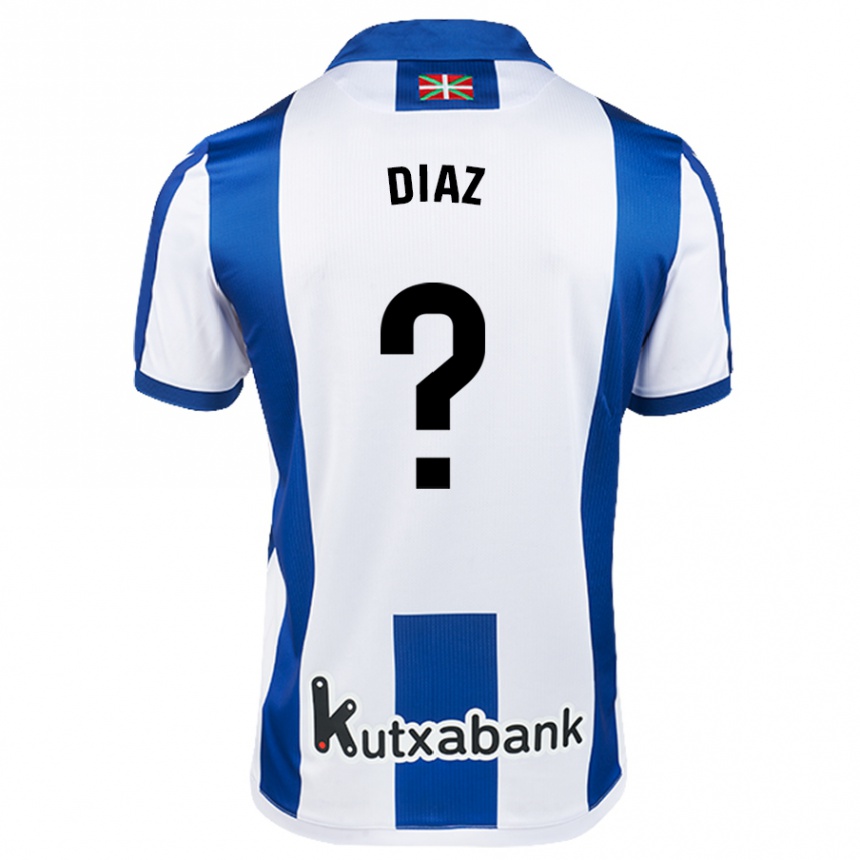 Niño Fútbol Camiseta Dani Díaz #0 Blanco Azul 1ª Equipación 2024/25 México