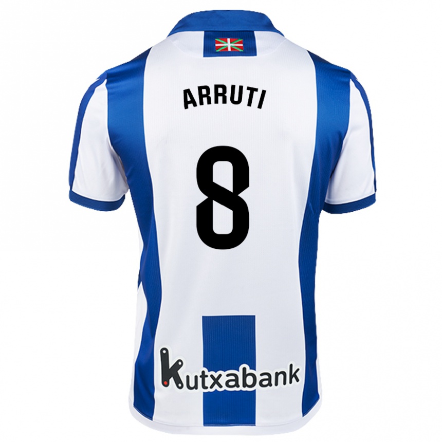 Niño Fútbol Camiseta Martín Arruti #8 Blanco Azul 1ª Equipación 2024/25 México