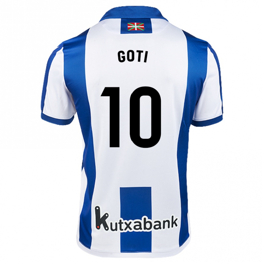 Niño Fútbol Camiseta Mikel Goti #10 Blanco Azul 1ª Equipación 2024/25 México