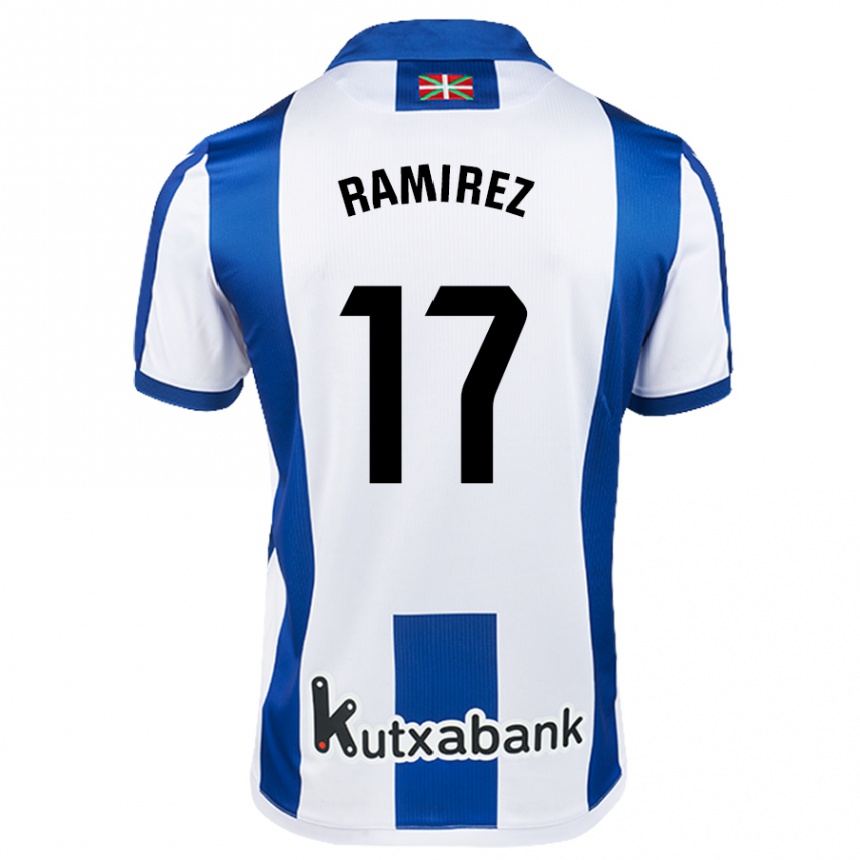 Niño Fútbol Camiseta Darío Ramirez #17 Blanco Azul 1ª Equipación 2024/25 México